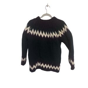 Vintage 80s Passports Pier Imports Womens Wool Sweater Size M Nordic Fair Isle